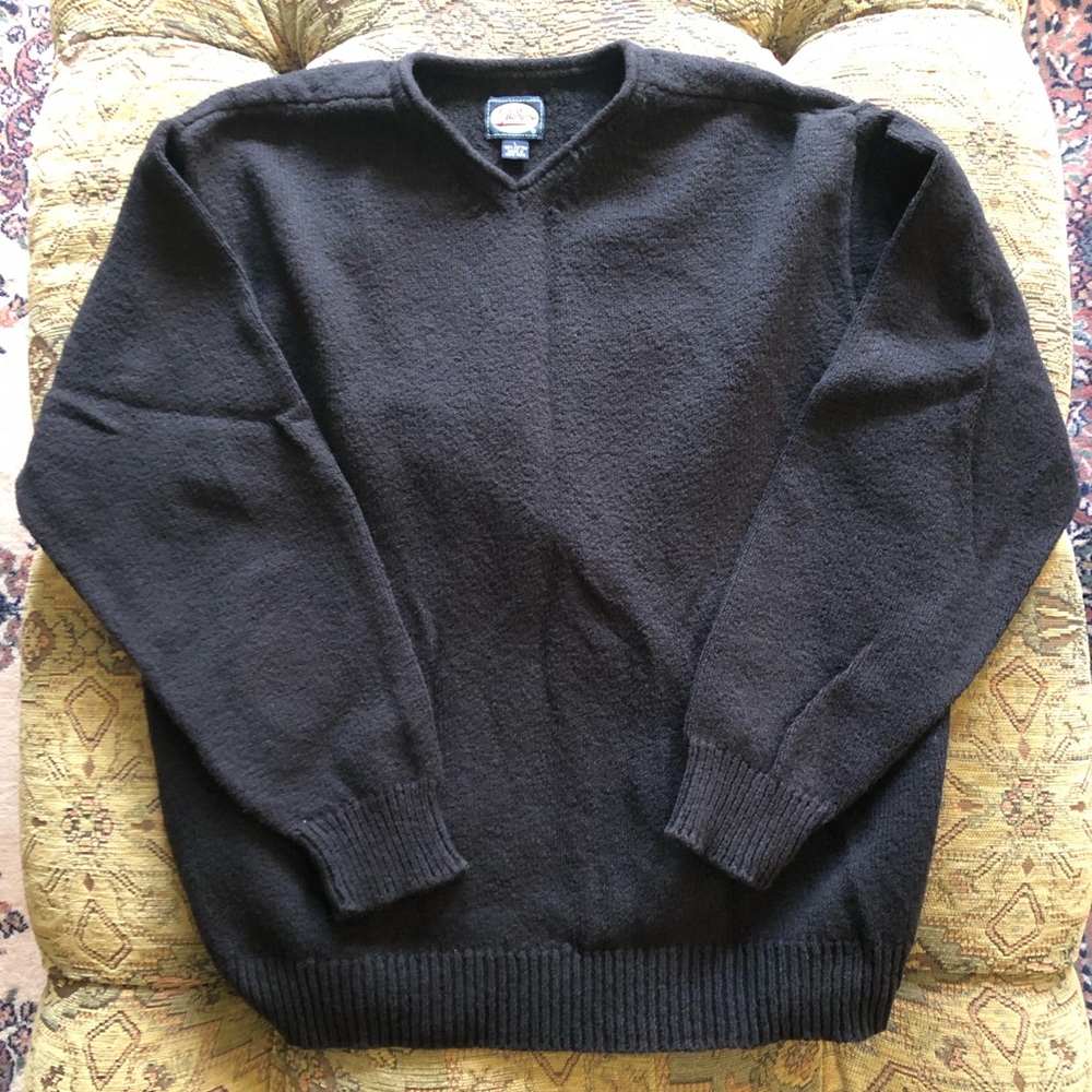 Tommy Bahama Sweater 100% Cotton Mens Black V-Neck